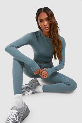 Buy Boohoo Structured Seamless Contour Ribbed Sculpt Leggings In