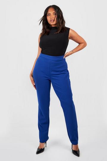 Plus Crepe Tapered Tailored Trousers cobalt