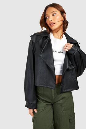 Women's Tall PU Biker Jacket