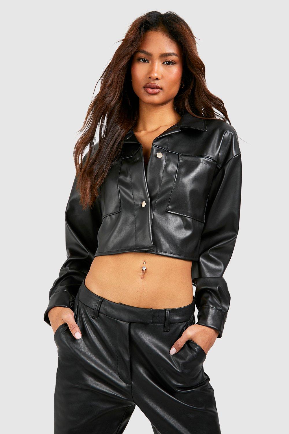 Tokyo Talkies Women Black Leather Crop Biker Jacket Price in India, Full  Specifications & Offers | DTashion.com