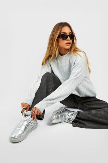 Silver Padded Cozy Boots
