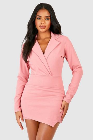 Tailored Wrap Detail Fitted Blazer Playsuit rose