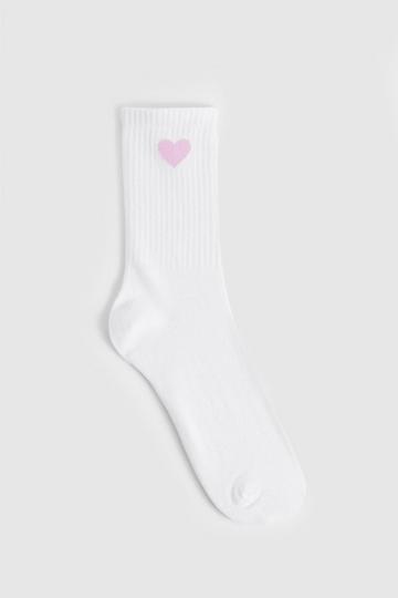 Pink Heart Detail Single Sock