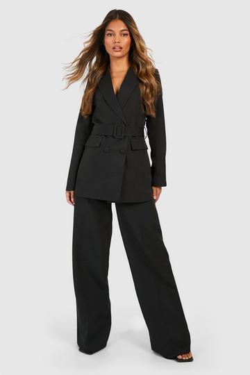 Relaxed Fit Wide Leg Dress Pants black