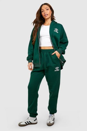 Tall Dsgn 06 Studio Print Zip Up Tracksuit forest