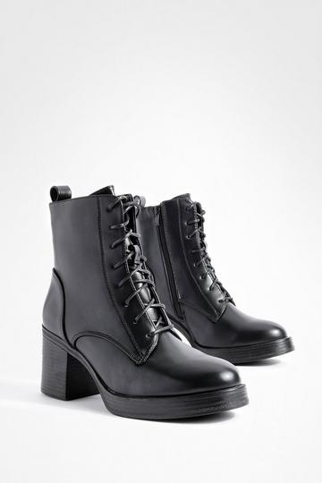 Mid Height Chunky Combat Boots black