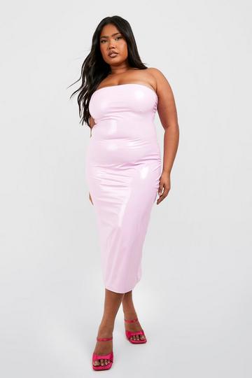 Pink Plus Halloween Vinyl Bandeau Midi Dress