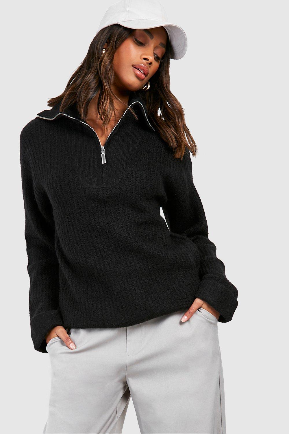 Half zip jumpers womens hot sale