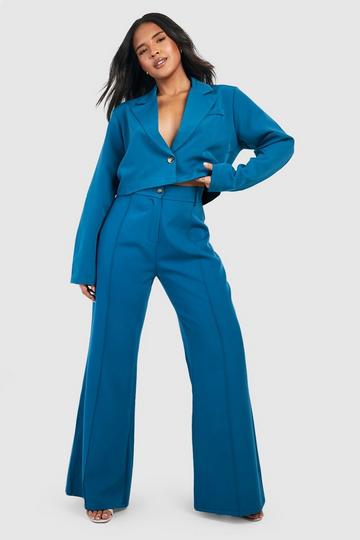 Plus Woven Fit And Flare Tailored Trousers petrol