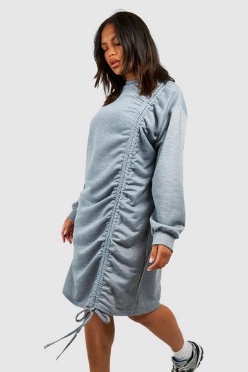 Grey Plus Ruched Sweat Dress