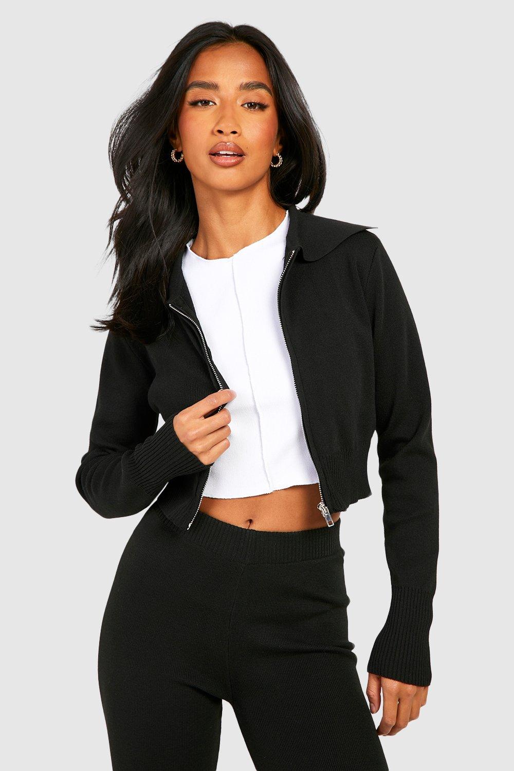 Cropped Shaggy Knit Cardigan | boohoo