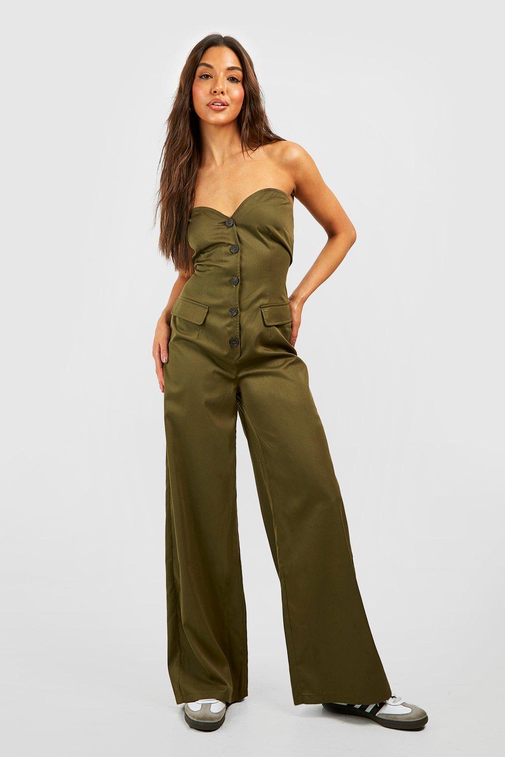 Womens khaki sales jumpsuit uk