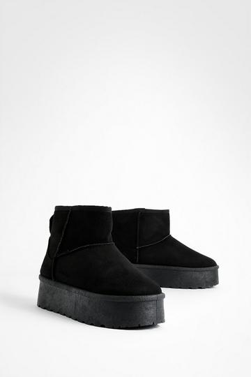Mini Platform Cozy Boots black