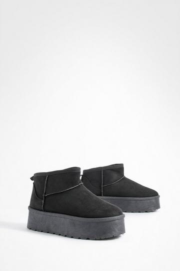 Black Platform Cosy Boots