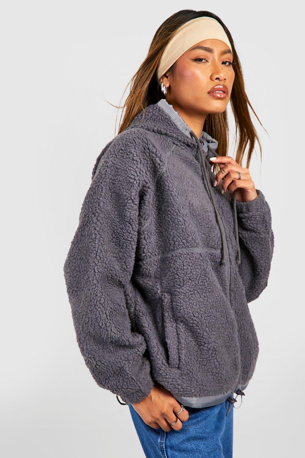 Gray hot sale teddy jacket