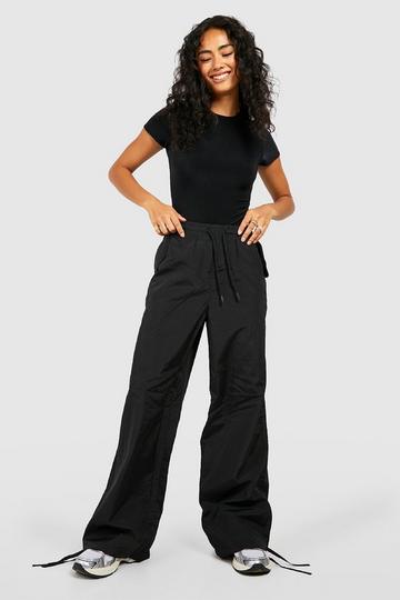 Relaxed Parachute Oversized Joggers black