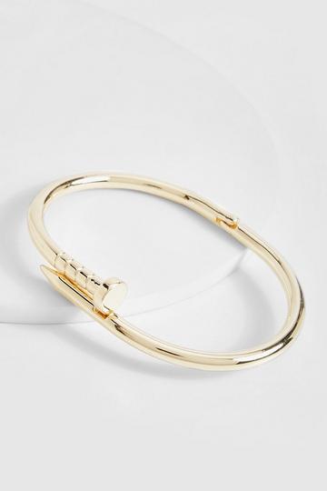 Gold Metallic Screw Bangle Bracelet