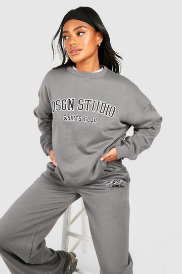 Dsgn Studio Applique Oversized Sweatshirt light grey