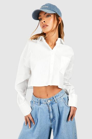 Boxy Cropped Shirt white