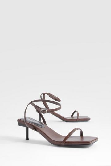 Chocolate Brown Barely There Low Interest Heels