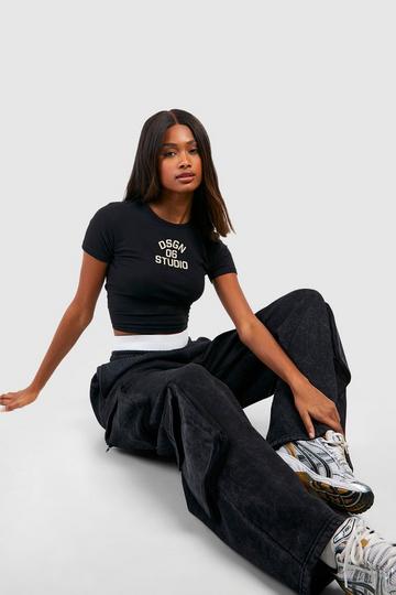 Slouchy Double Pocket Cargo Wide Leg Jogger charcoal