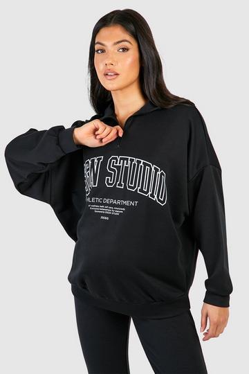 Maternity Half Zip Dsgn Studio Sweatshirt black