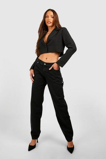 Black Tall Black Low Rise Boyfriend Jeans