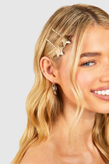 Star Multipack Hair Clips gold
