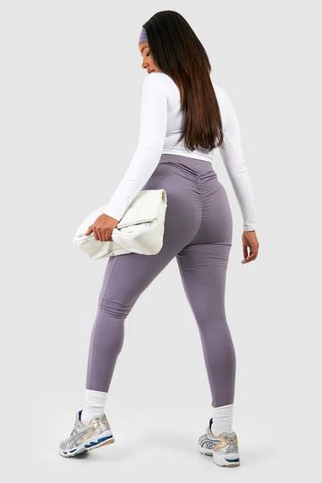 Plus Cotton Jersey Ruched Booty Boosting Leggings petrol