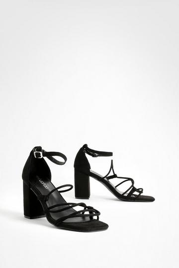 Strappy Block Heeled Sandals black