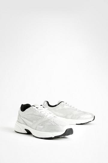 Chunky Sporty Dad Trainers silver