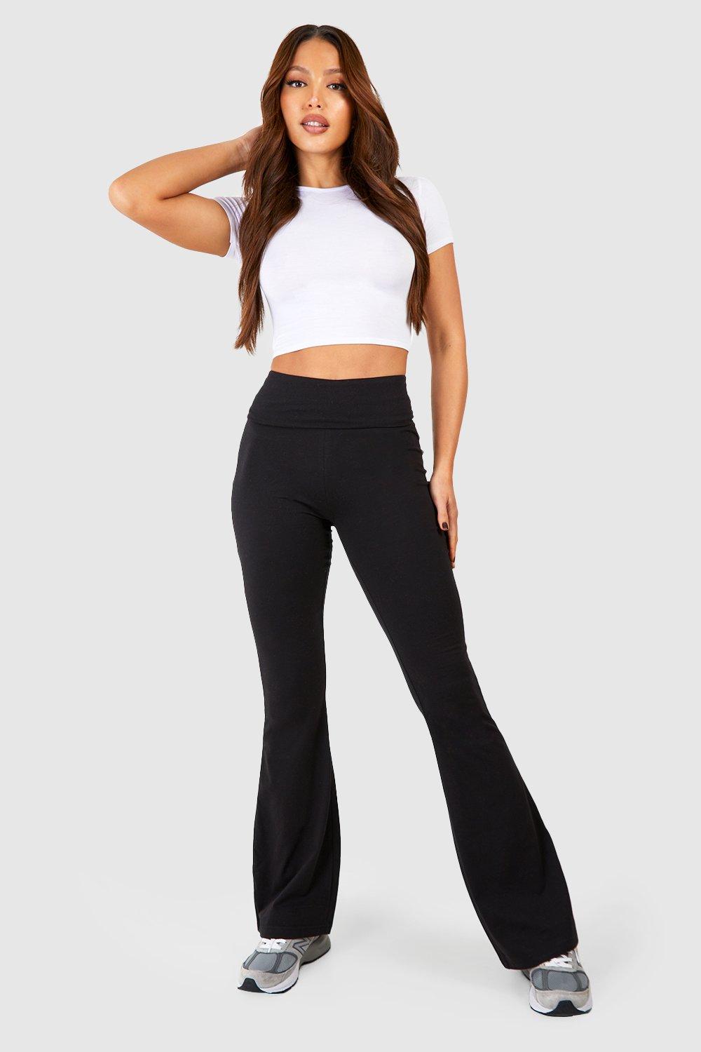 Tall high waisted clearance leather look trousers