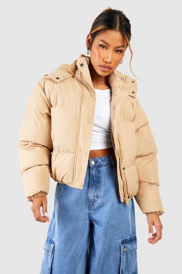 Hooded Puffer Jacket camel