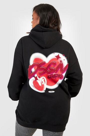 Plus Dsgn Studio Graffiti Heart Hoodie black