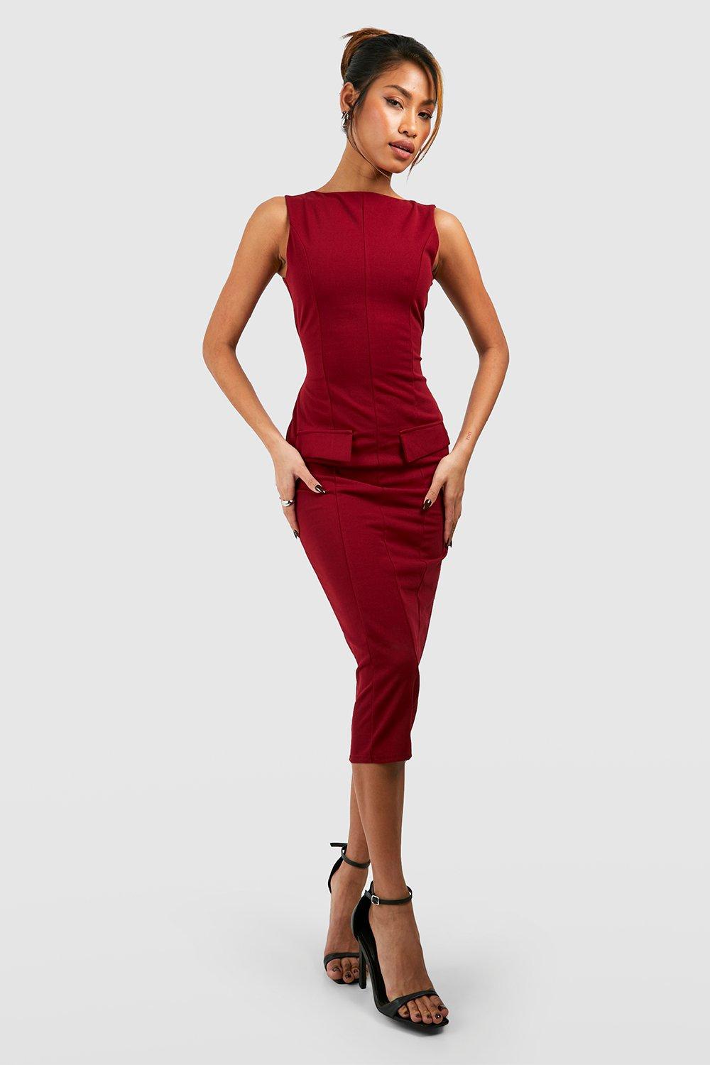 Boohoo red hot sale dress sale