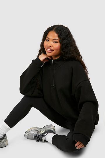 Petite Half Zip Sweatshirt black