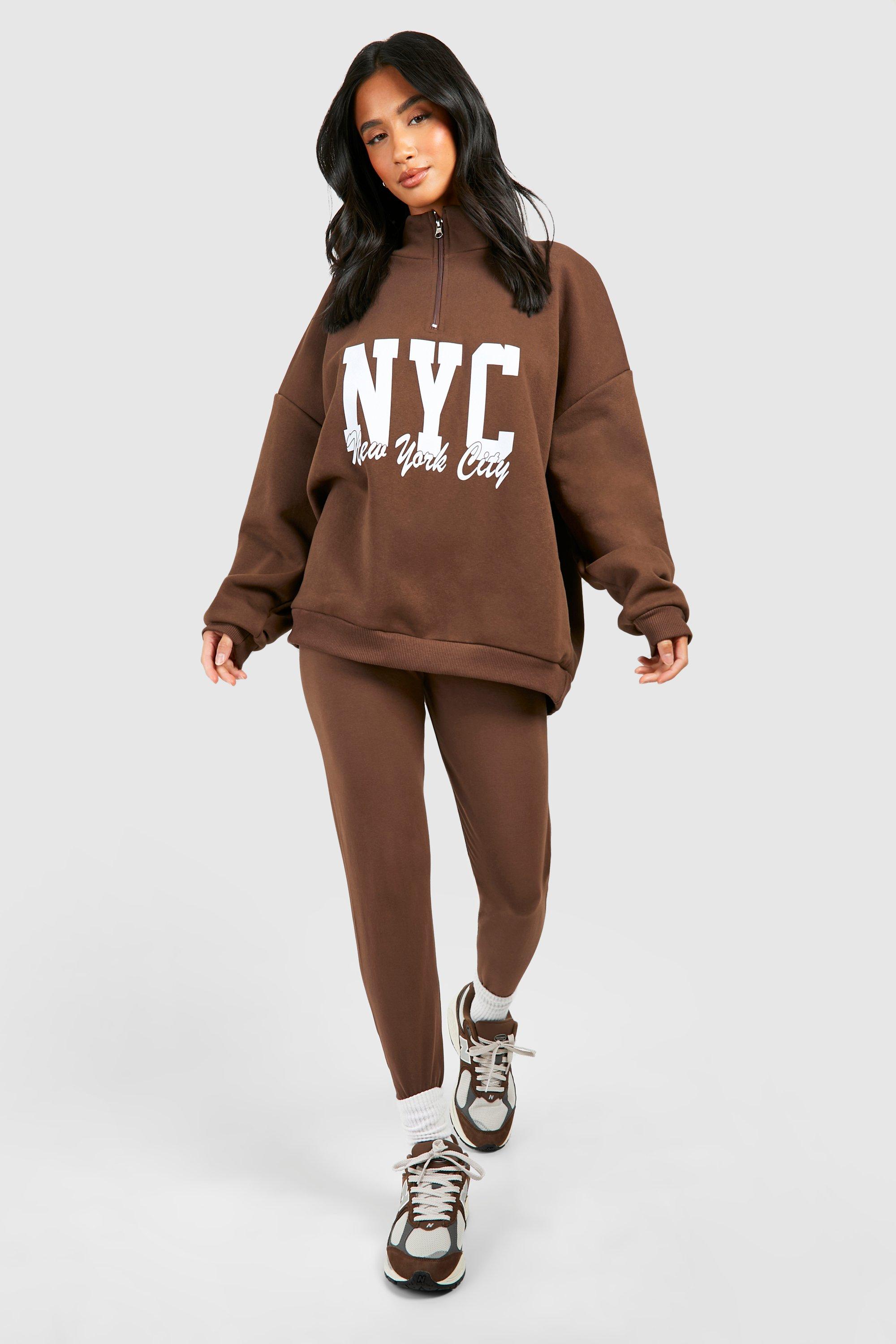 Women s Petite Oversized Hoodie And Cuffed Hem Jogger Tracksuit