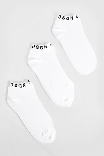 Dsgn Studio 3 Pack Sneakers Socks white