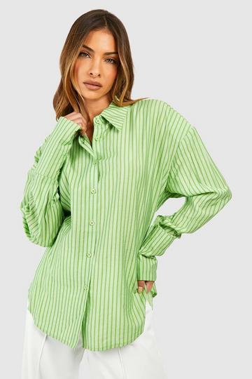 Stripe Deep Cuff Shirt green