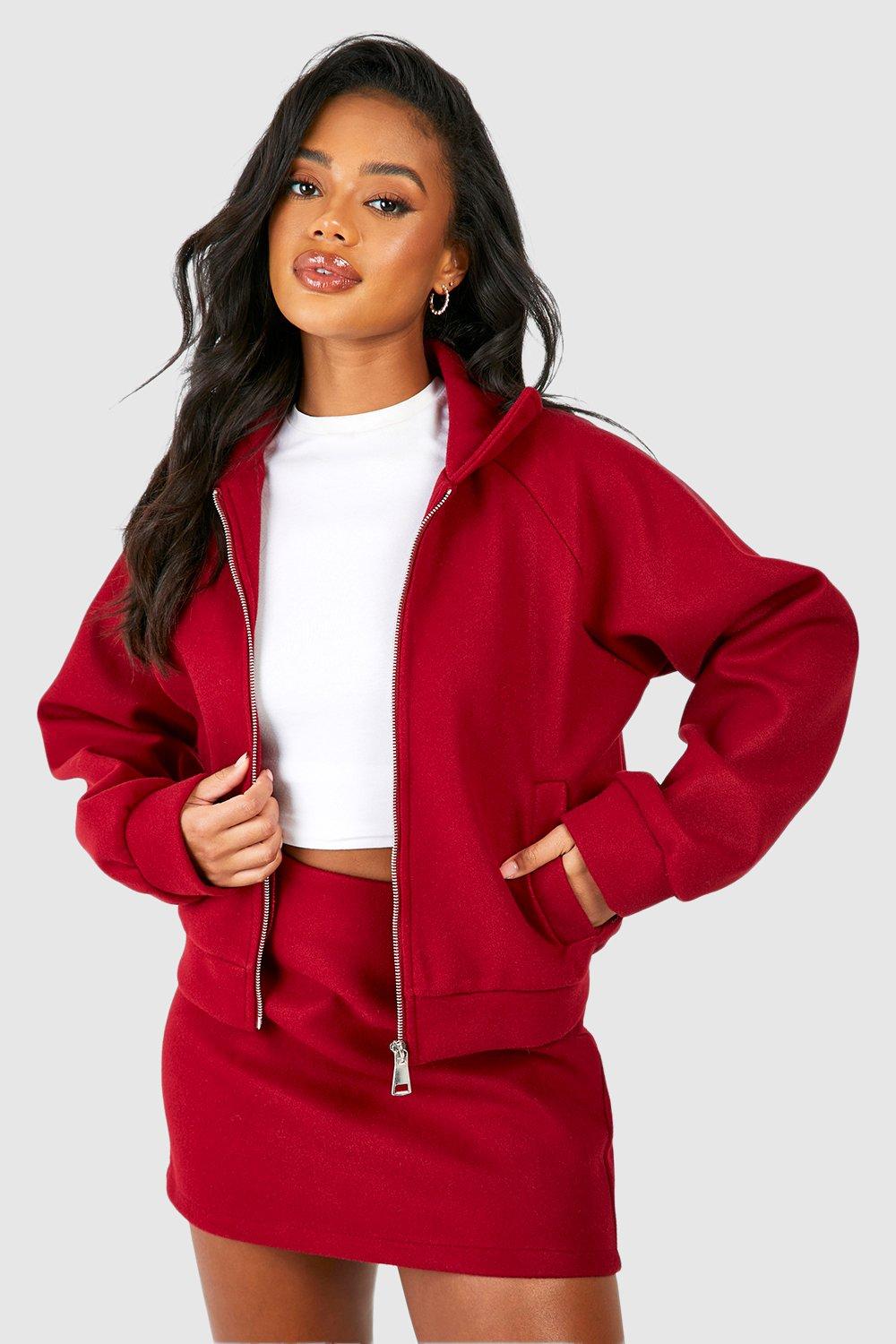 Buy A to Z CREATION Full sleev Bomber jacket for woman (Red & White)  (Small) at Amazon.in