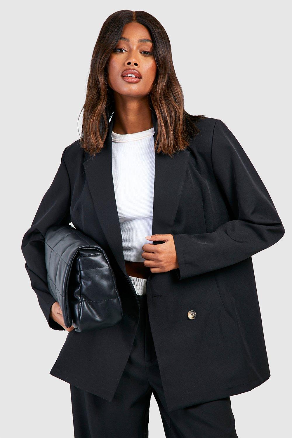 Black double breasted clearance coat