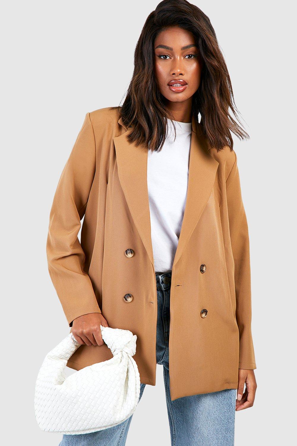 Long tan deals blazer womens