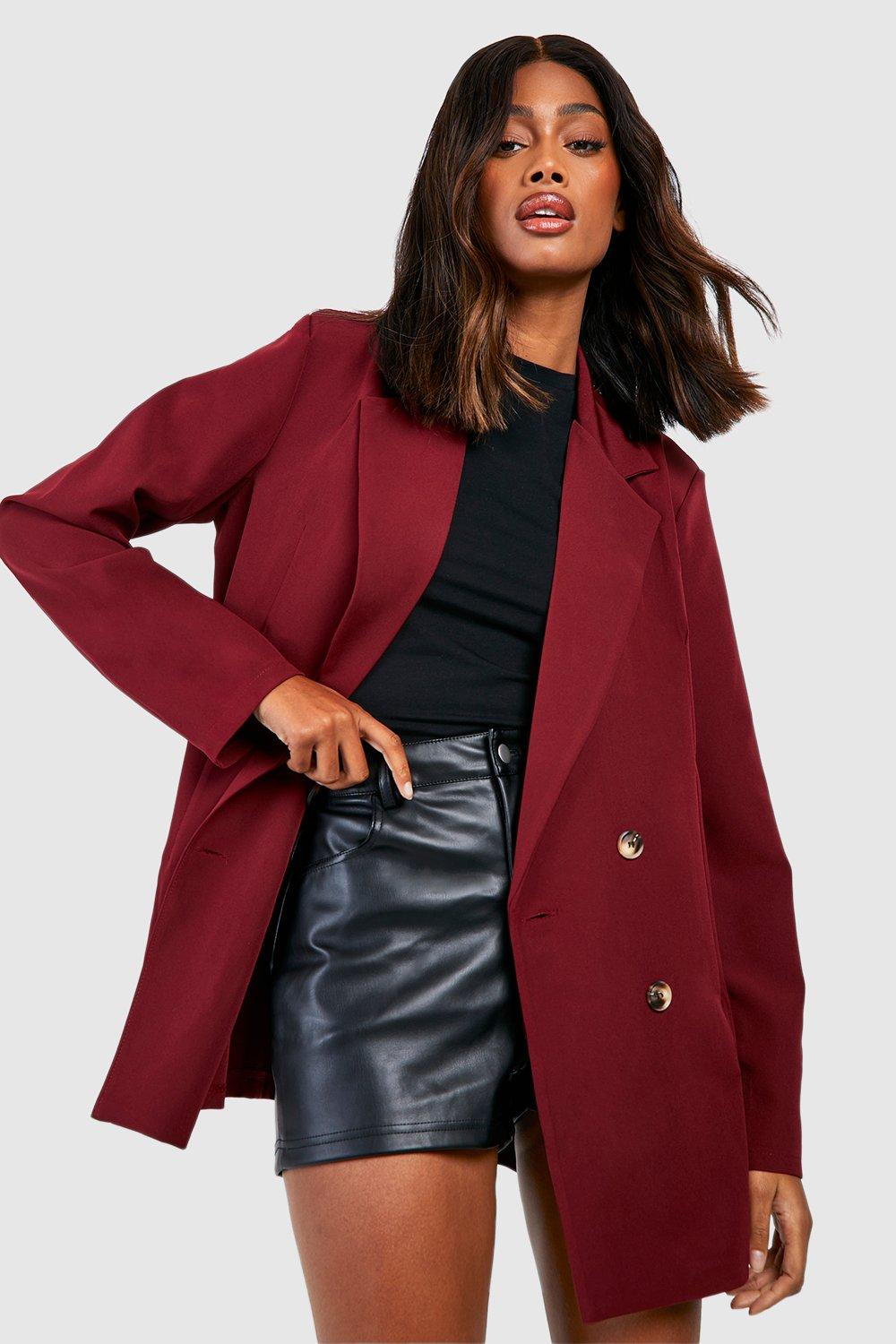 Womens long red on sale jacket