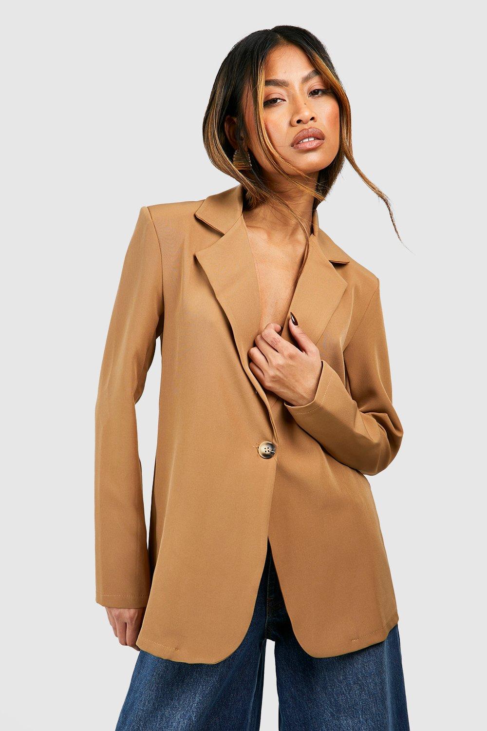 Tan coloured blazer on sale womens