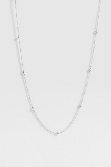 Silver Mixed Metal Beaded Necklace