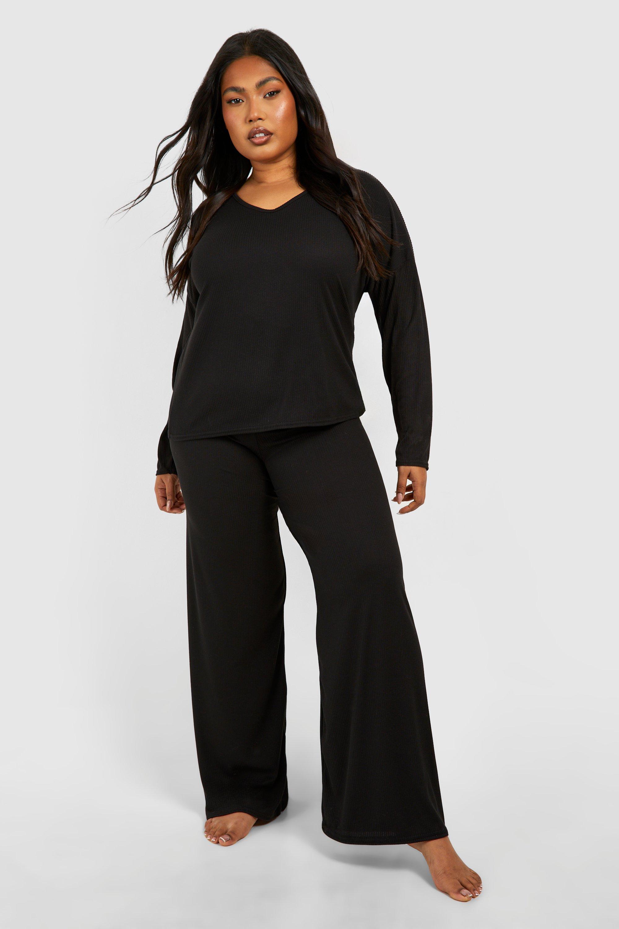 Wide leg lounge pants plus online size