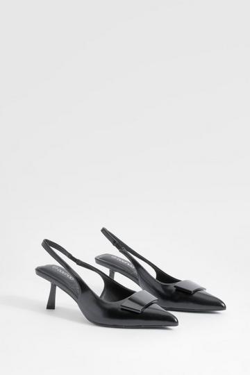 Low Slingback Point Heeled Courts black