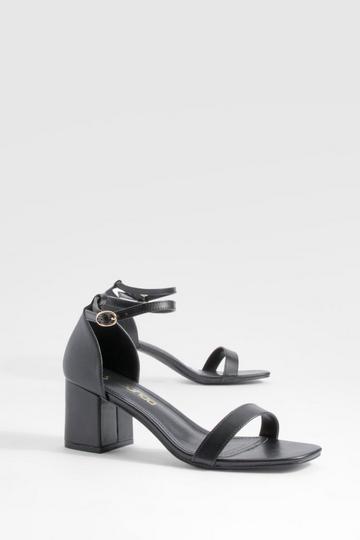 Black Low Block Barely There Heels