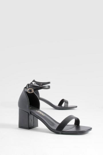 Wide Fit Low Block Barely There Heels black