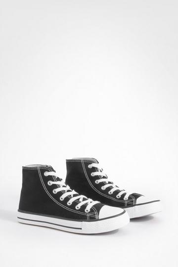 High Top Lace Up Trainers black